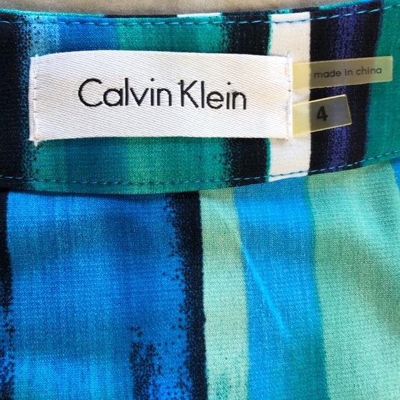 Beautiful Calvin Klein Blue Striped Babydoll Dress - Picture 7 of 8
